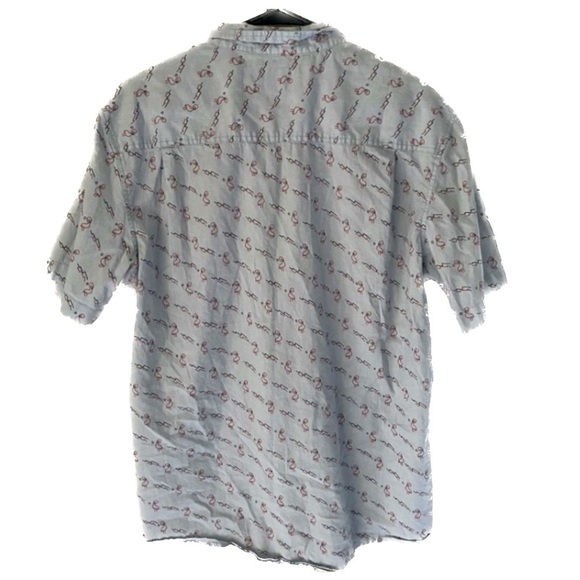 Retrofit Flamingo Print button down shirt Sz L - Picture 2 of 4